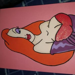 Painting art 8 x 10 Jessica Rabbit acrylic